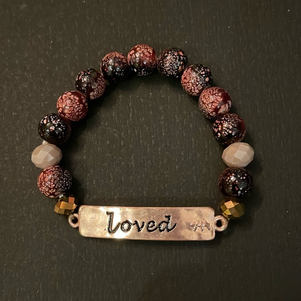 New loved stretch crystal & beaded bracelet;Genuine stones